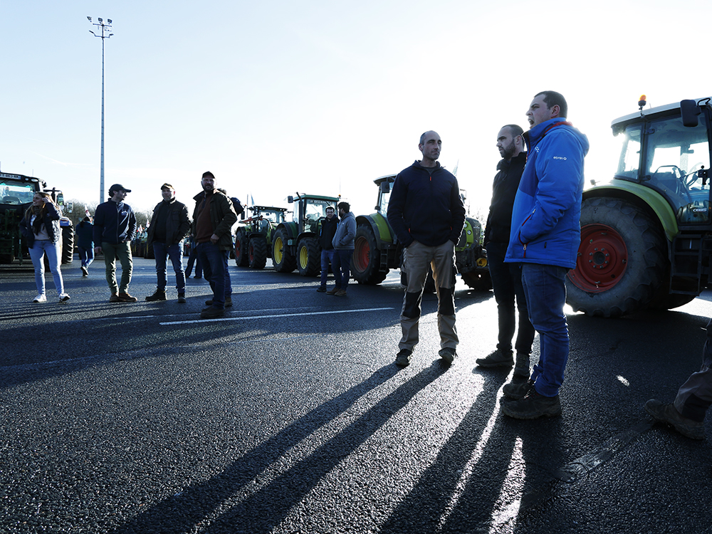 Portrait d'agriculteurs en grève